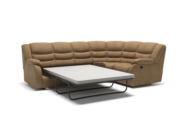 Ridberg диван-кровать угловой, с реклайнером, замша бежевый от интернет-магазина IDODOM.RU