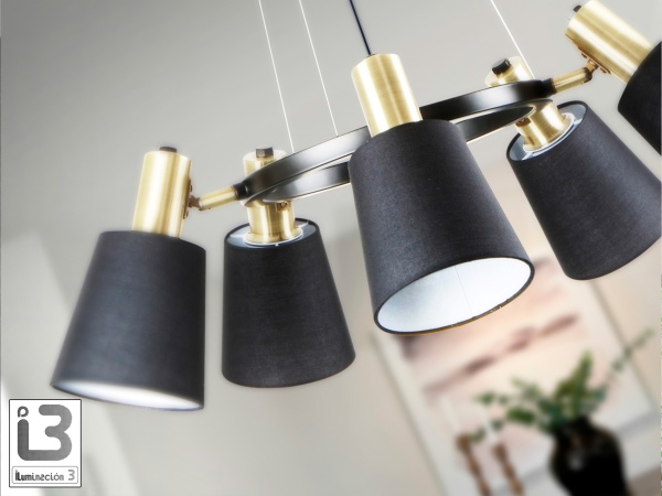 Gisela Подвесной светильник 5L матовый черный от интернет-магазина IDODOM.RU