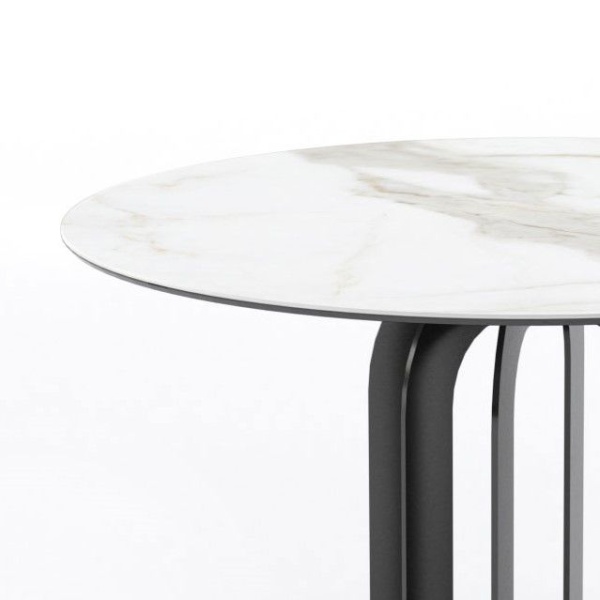 Стол круглый Castro 100, керамика матовая, белая от интернет-магазина IDODOM.RU