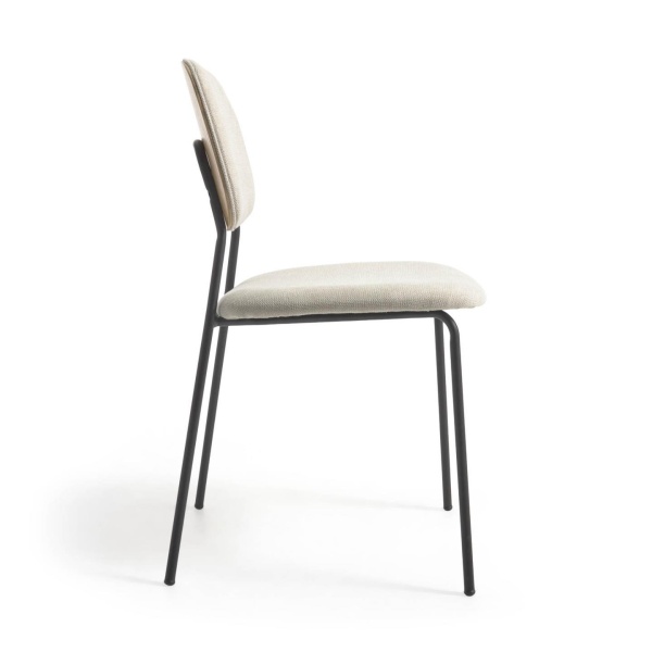 Стул Benilda бежевый с дубовым шпоном и сталь с черной отделкой от интернет-магазина IDODOM.RU