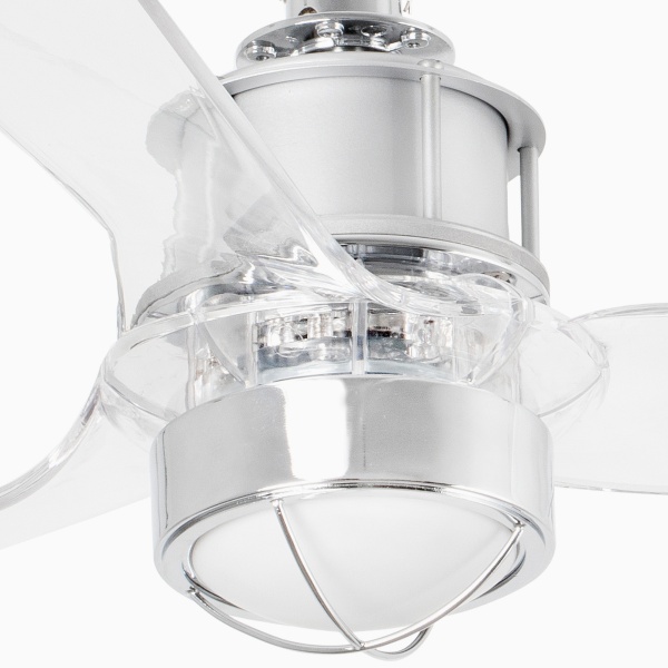 Потолочный вентилятор с освещением Deco Fan LED хром/прозрачный 81 см от интернет-магазина IDODOM.RU