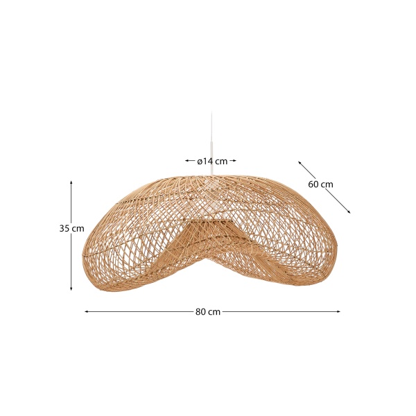 Isora Абажур подвесного светильника из ротанга 81 x 56 см от интернет-магазина IDODOM.RU