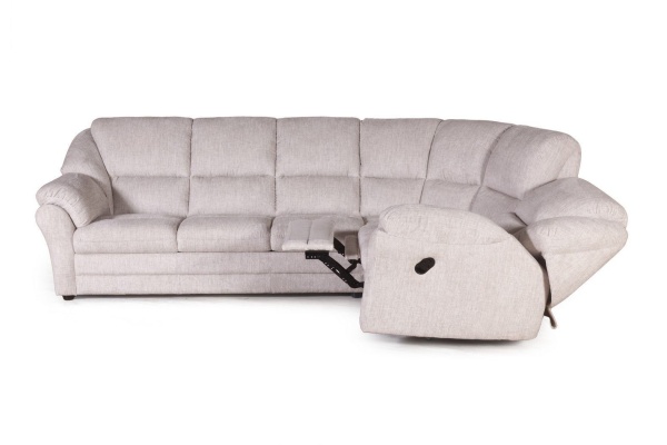 San-Remo угловой диван-кровать с реклайнером, микромех Rozy ivory от интернет-магазина IDODOM.RU