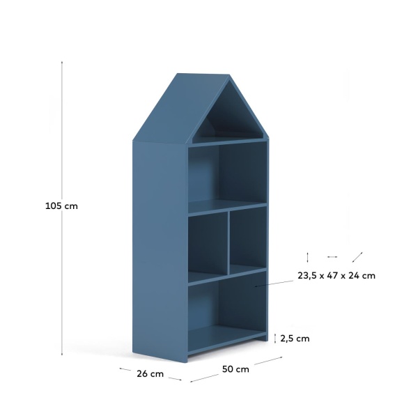 Детский стеллаж Celeste из МДФ синий 50 x 105 см от интернет-магазина IDODOM.RU