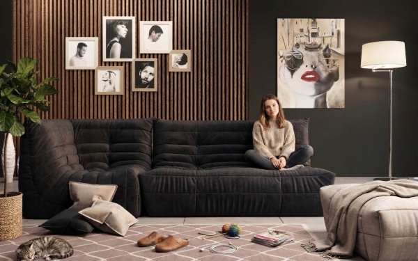 Диван ДеФранс™️ прямой 2-х местный - Эконом микровелюр