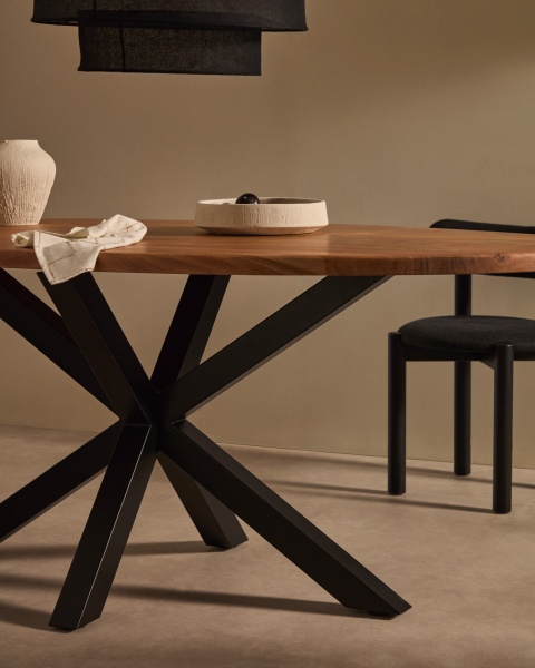 Овальный стол ARYA Argo из массива акации, стальные ножки 200x100 от интернет-магазина IDODOM.RU