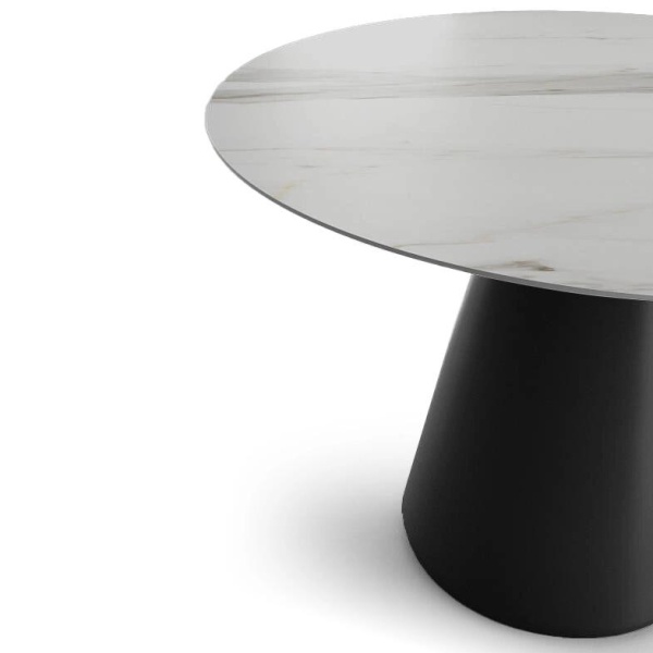 Стол круглый Ikon 100, керамика матовая, белая от интернет-магазина IDODOM.RU