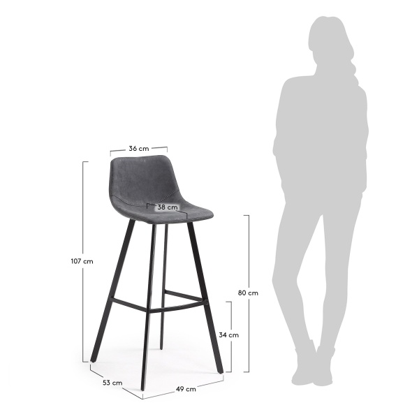 Барный стул Andi графит от интернет-магазина IDODOM.RU