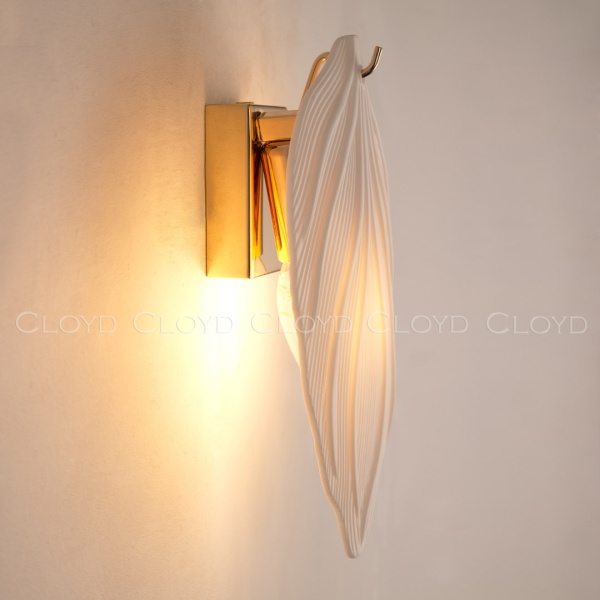 Бра Cloyd PRIMULA W1 / выс. 25 см - бел.керам. - золото (арт.20322) от интернет-магазина IDODOM.RU