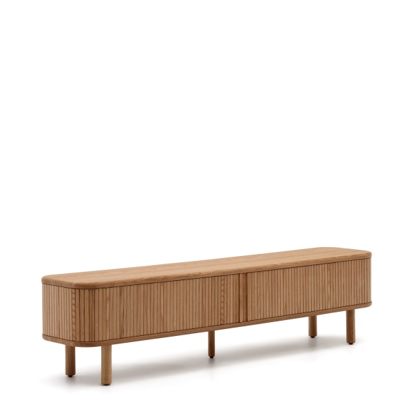 Mailen Тумба под ТВ с 2 дверцами из ясеневого шпона натуральной отделки 200 х 50 см от интернет-магазина IDODOM.RU