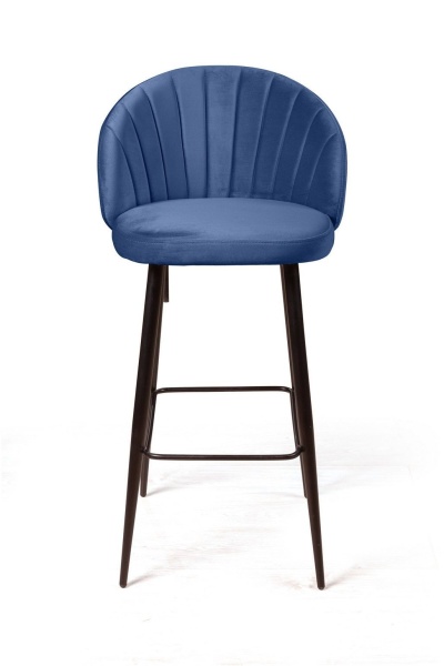 Стул полубарный Mont Blanc, бархат синий 29 / черный конус от интернет-магазина IDODOM.RU