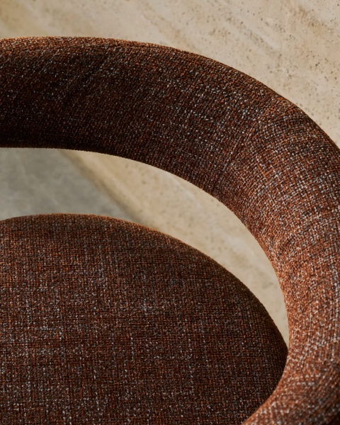 Granite Стул на 3 ножках из коричневого шенилла и массива ясеня в отделке орех от интернет-магазина IDODOM.RU