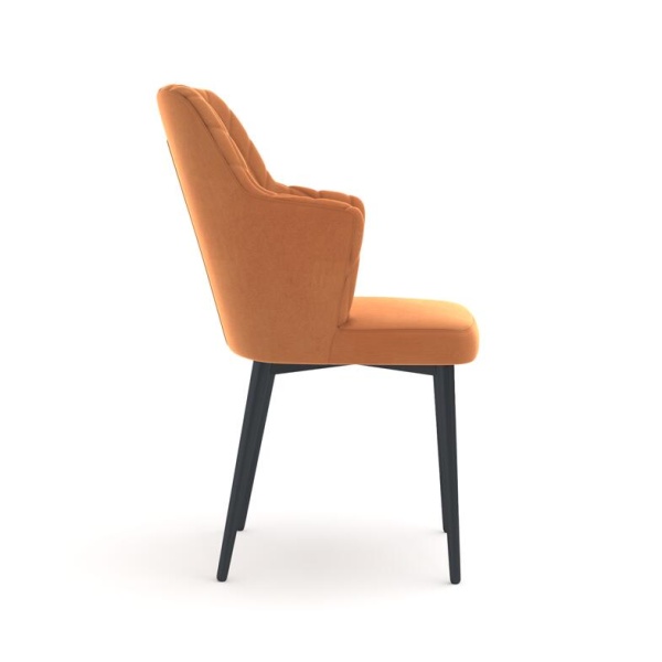 Стул с подлокотниками Hunt ромб, велюр Frost fox / чёрный конус от интернет-магазина IDODOM.RU