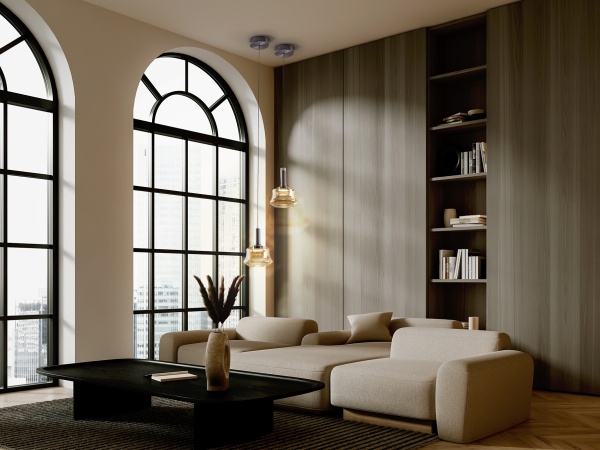 Подвесной светильник Scarlet 1L янтарный от интернет-магазина IDODOM.RU