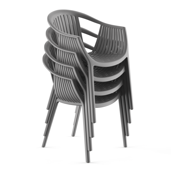 Стул  с подлокотниками EPOS, пластик серый от интернет-магазина IDODOM.RU