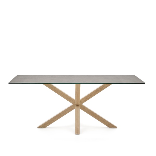 Arya Стол обеденный 200x100 древесный с керамической столешницей Iron Moss от интернет-магазина IDODOM.RU