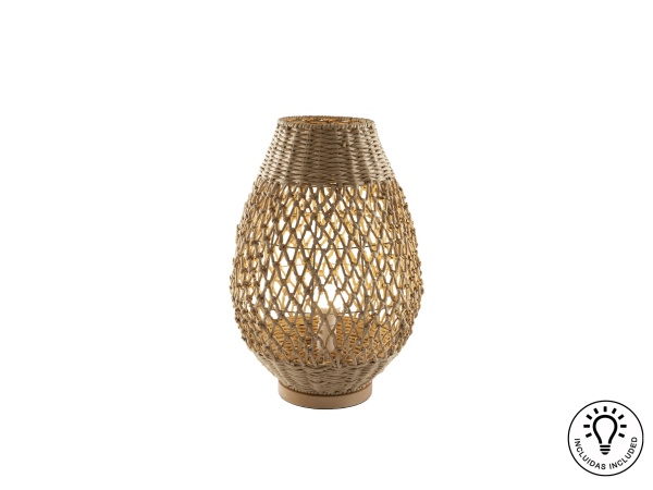 Большая настольная лампа YAIZA с абажуром из бумажной веревки от интернет-магазина IDODOM.RU