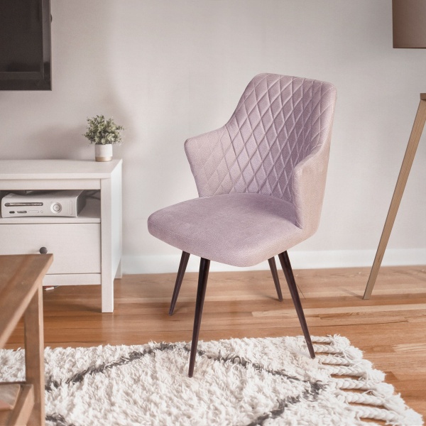 Стул поворотный на 360 градусов Hunt ромб, бархат пепельно-бежевый 25 / чёрный конус от интернет-магазина IDODOM.RU