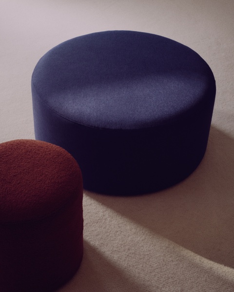 Kaeli Пуф для ног со съемным чехлом из терракотового букле Ø 43 от интернет-магазина IDODOM.RU