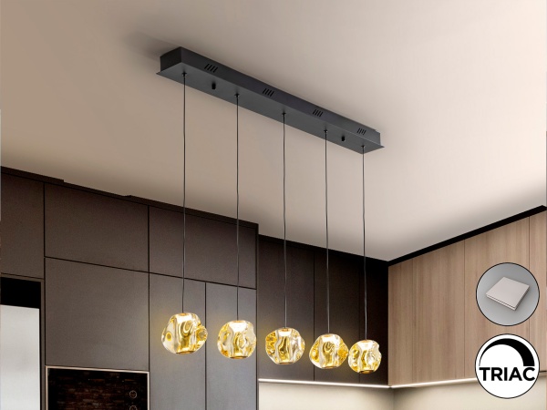 Люстра Zaria 5L черный/бронзовый/золотой DIM от интернет-магазина IDODOM.RU