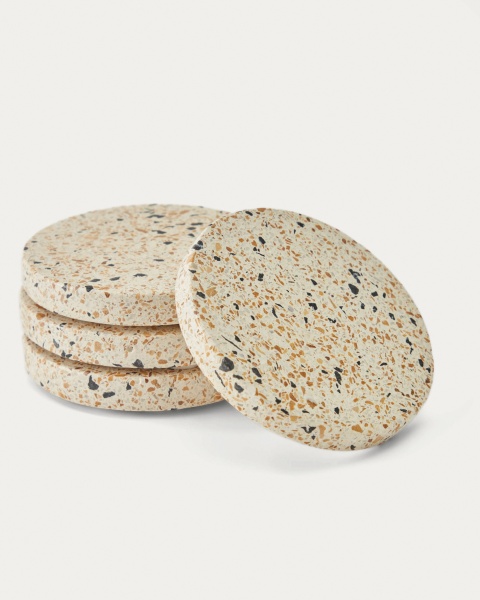 Verna набор из 4 подставок под кружки, белый терраццо от интернет-магазина IDODOM.RU