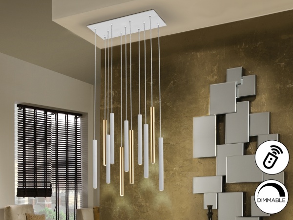 Подвесной светильник Varas 11L белый/золотой DIM от интернет-магазина IDODOM.RU