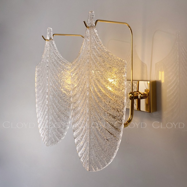 Бра Cloyd BONGA-A W2 / выс. 29 см - золото - прозрачн. стекло (арт.20438) от интернет-магазина IDODOM.RU