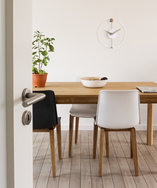 Настенные часы Nano белый/дуб от интернет-магазина IDODOM.RU