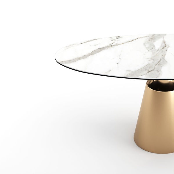 Стол овальный Lucas 160, керамика матовая, белая от интернет-магазина IDODOM.RU