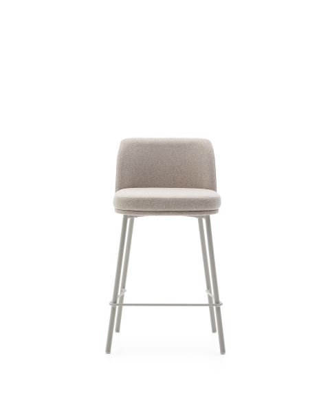Полубарный стул Minami из бежевого шенилла с бежевыми стальными ножками 65 см от интернет-магазина IDODOM.RU