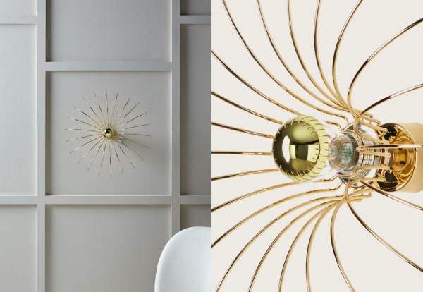 Бра Spider 52 cm глянцевое золотое от интернет-магазина IDODOM.RU