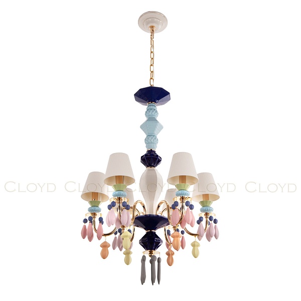 Люстра Cloyd LOTTIE-A C6 / Ø56 см- цветная керамика - золото (арт.11043) от интернет-магазина IDODOM.RU