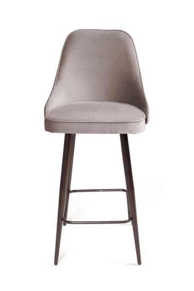 Стул полубарный Oliver, бархат пепельно-бежевый 25/ чёрный конус от интернет-магазина IDODOM.RU