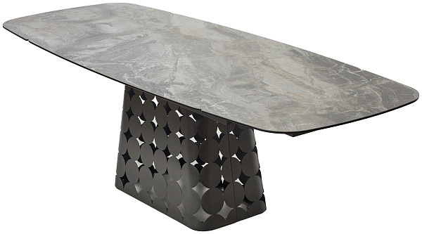 Стол обеденный Lorenzo (180+40+40) керамикая матовая серая от интернет-магазина IDODOM.RU