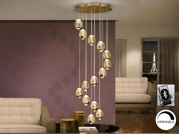 Люстра Rocio LED 14L DIM BLUETOOTH золотая от интернет-магазина IDODOM.RU