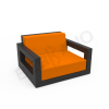Кресло Quarter lounge с подушками Coal Black, Orange