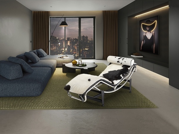 Leco Шезлонг из коровьей кожи черный/белый от интернет-магазина IDODOM.RU