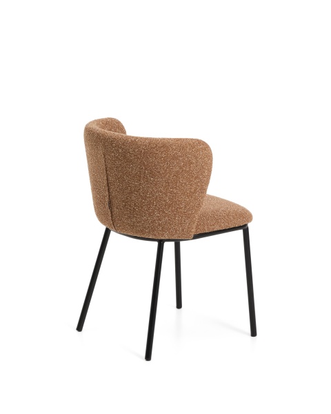 Стул Ciselia из терракотового шенилла с ножками из черной стали от интернет-магазина IDODOM.RU