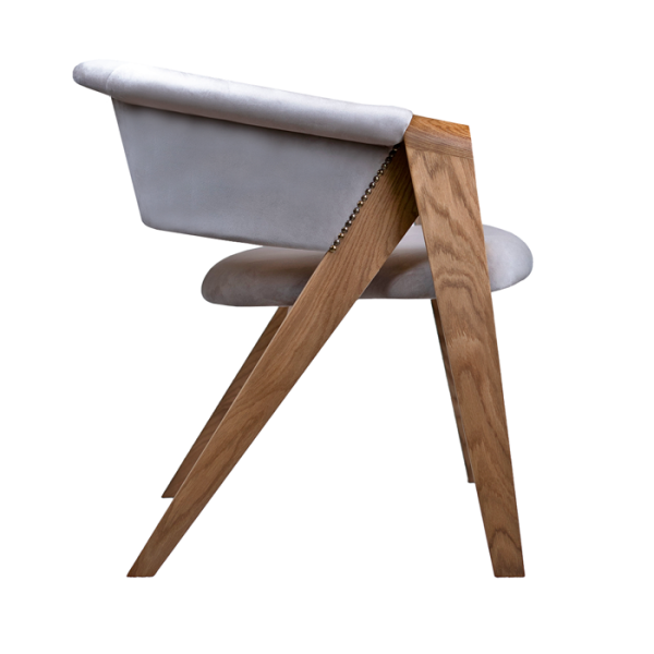 Кресло Claus, дуб натуральный, бархат, серый от интернет-магазина IDODOM.RU