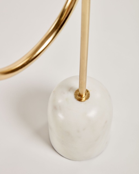 Большой подсвечник Perca на 3 свечи из белого мрамора и позолоченного металла от интернет-магазина IDODOM.RU