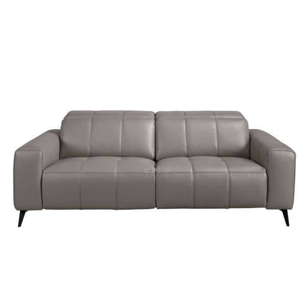 3-местный диван с реклайнером из серой кожи модель 6210 от интернет-магазина IDODOM.RU