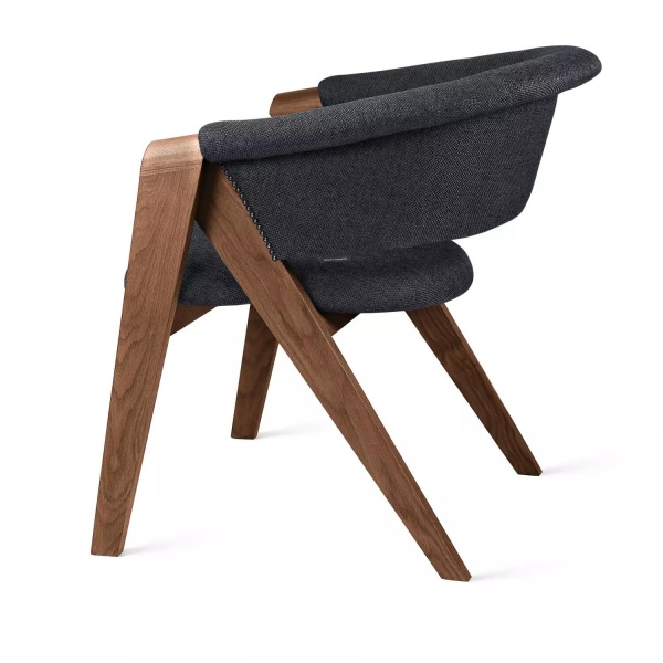 Кресло Claus, дуб натуральный лак коричневый, рогожка, серый от интернет-магазина IDODOM.RU