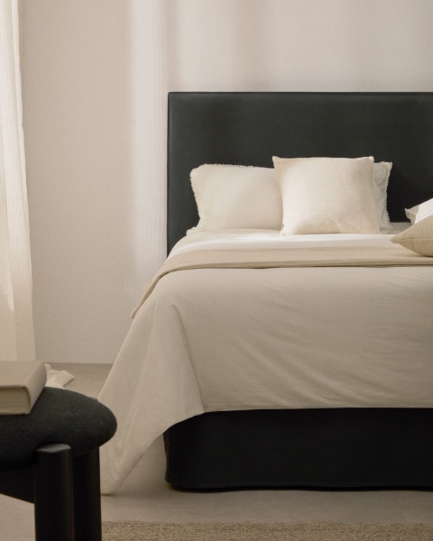 Jaira Изголовье кровати антрацитового цвета со съемным чехлом для кровати 180 от интернет-магазина IDODOM.RU