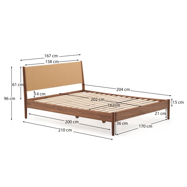 Кровать Elan из шпона и массива ореха со шнуром 160 x 200 от интернет-магазина IDODOM.RU