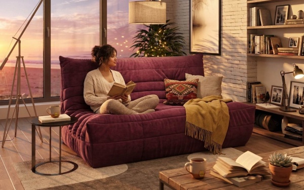 Диван ДеФранс™️ прямой 2-х местный - Эконом микровелюр