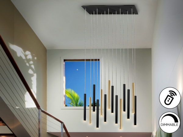 Подвесной светильник Varas 14L золото/черный DIM 300 см от интернет-магазина IDODOM.RU