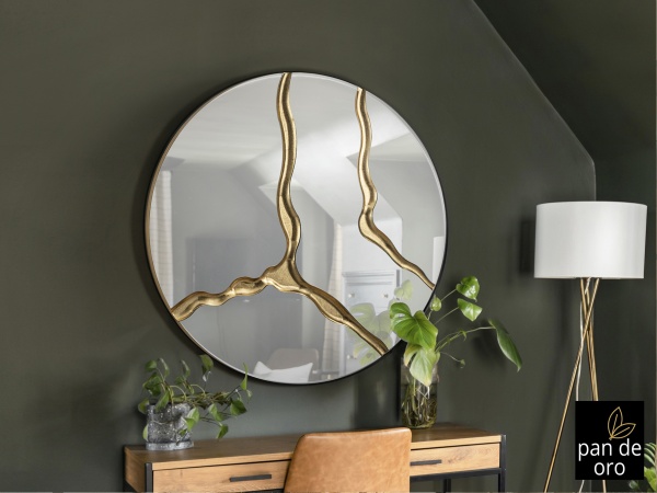 Круглое зеркало Surcos D100 сусальное золото от интернет-магазина IDODOM.RU