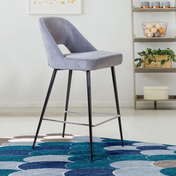 Стул полубарный Dante, бархат антрацит от интернет-магазина IDODOM.RU