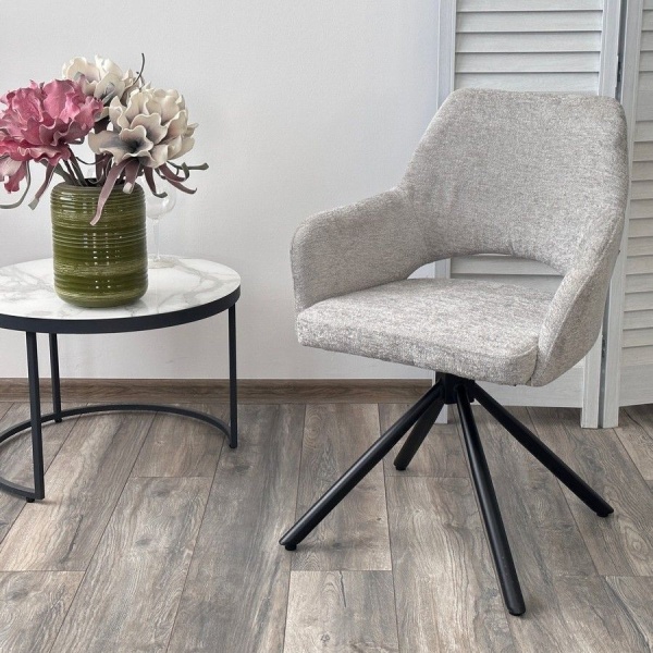 Стул Gandi шенил светло-серый, поворотно-возвратный механизм 180 градусов от интернет-магазина IDODOM.RU