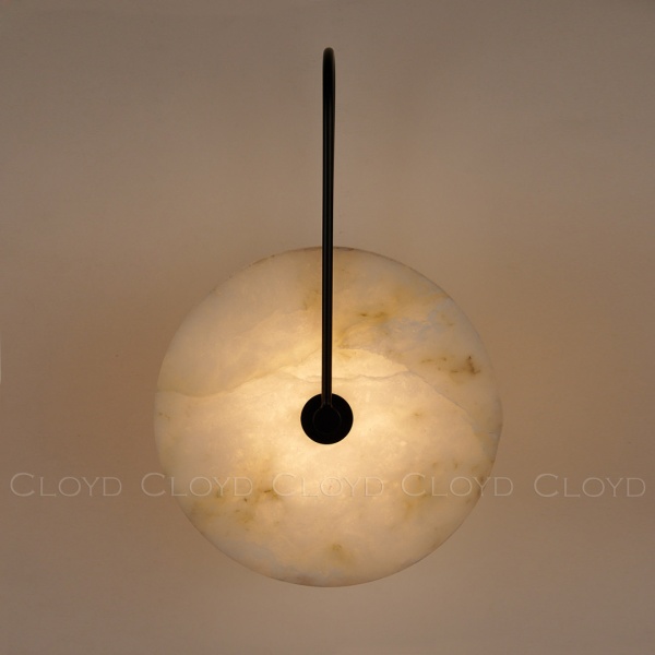 Бра Cloyd AXIOM-B W1 / Ø20 см - алебастр - черный (арт.20333) от интернет-магазина IDODOM.RU